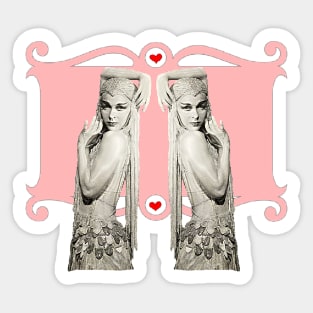 Stylish woman vintage artist Sticker